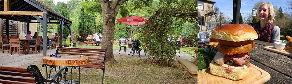 The pub garden at The Rose & Crown at Lea, nr Malmesbury, Wiltshire